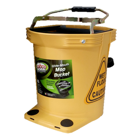 Mop Bucket Plastic 16L Yellow Sabco