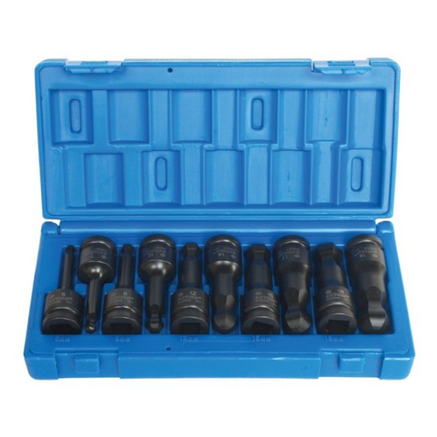 Socket Set Inhex 1/2_Dr 10Pce Met B/End