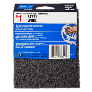 Steel Wool Charcoal Pkt2 Norton Medium