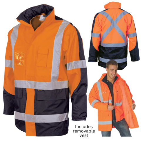 Jacket 6 in 1 Orange/Navy - 2X-Large