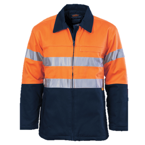 Jacket C/Drill Hi-Vis Reflect O/Navy L