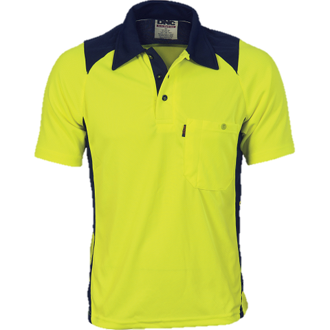 Mircomesh Polo Shirt S/S Y/Navy - L
