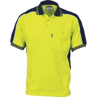 Polo Shirt Poly/Cotton S/S Y/Navy - XL
