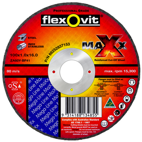 Cut-Off Wheel 100x1.0x16mm Maxx Flexovit