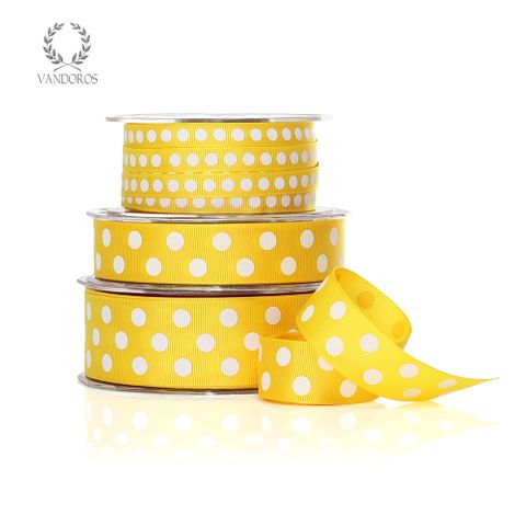 POLKA DOT GROSGRAIN YELLOW/WHITE