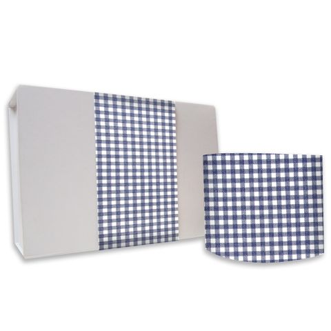 SKINNY WRAP UNCOATED GINGHAM NAVY 80gsm