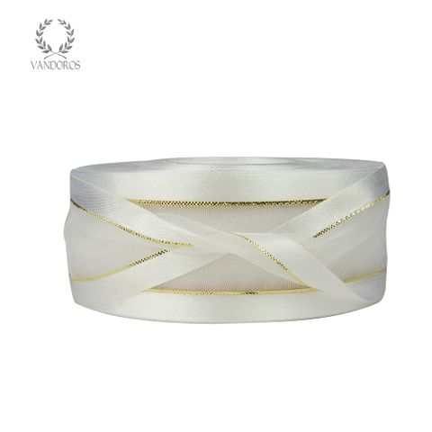 AN056-A030 WHITE SATIN FINE GOLD