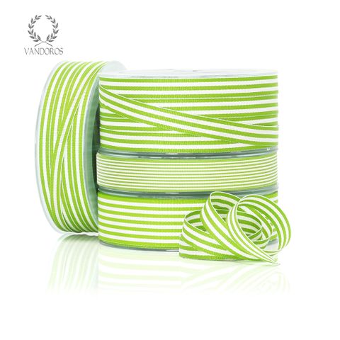 CANDY GROSGRAIN WASABI/WHITE