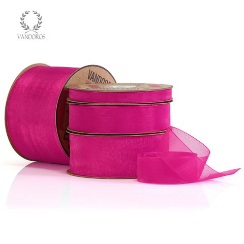 ORGANDY WOVEN EDGE FUCHSIA