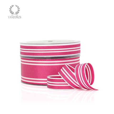 RETRO GROSGRAIN FUCHSIA/WHITE