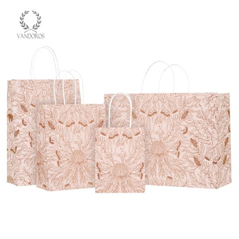 TWISTED HANDLE BAG BOTANICA CHAMPAGNE/COPPER