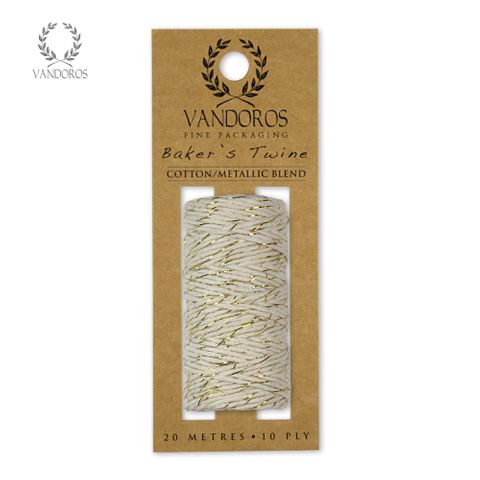 Baker's Twine - Metallic Gold & White