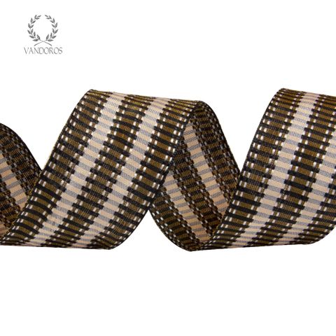 2428-50 BLACK/BROWN WOVEN STRIPE