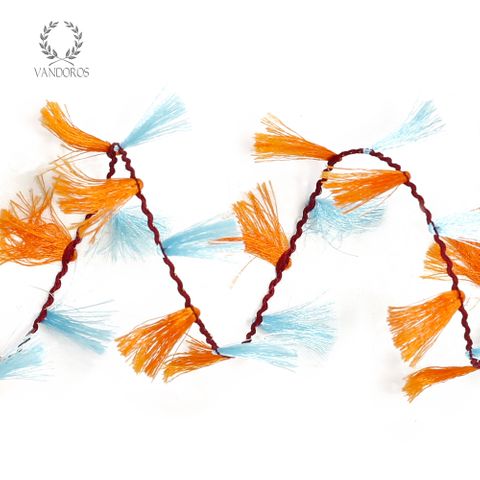 2395-02 ISLAND BLUE/ORANGE FRINGE WIRE