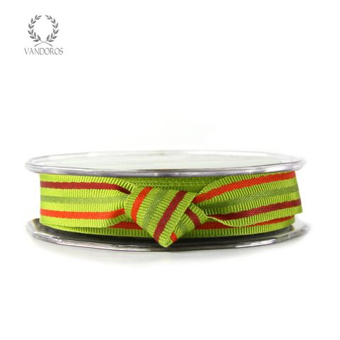 HOLLY GROSGRAIN STRIPE LIME/RED