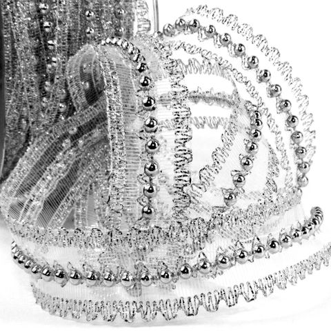 DW-6641-SLV SILVER/SILVER BEADS/MESH