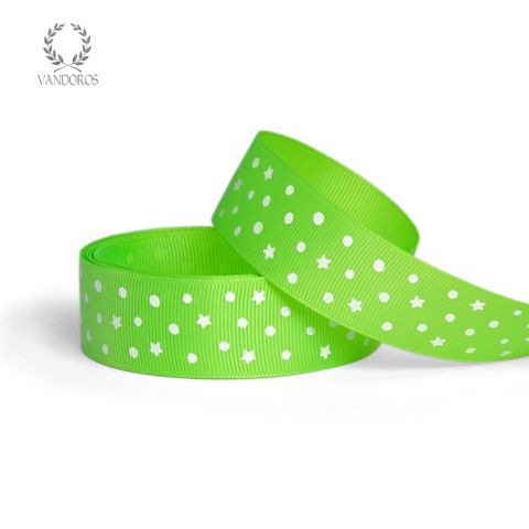 GROSGRAIN STARRY NIGHT NEON LIME