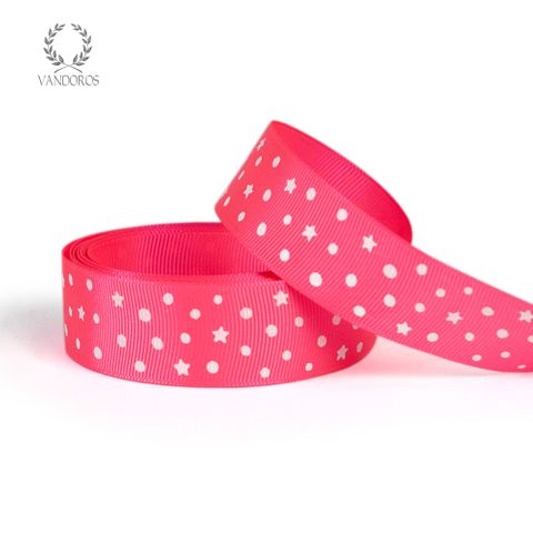 GROSGRAIN STARRY NIGHT NEON PINK