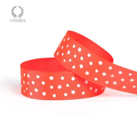 GROSGRAIN STARRY NIGHT NEON RED