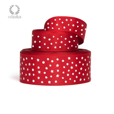 GROSGRAIN STARRY NIGHT RED/WHITE