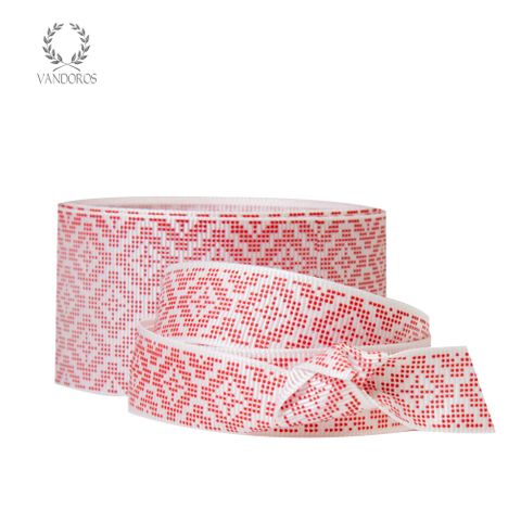 KASBAH GROSGRAIN WHITE/RED