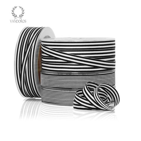 CANDY GROSGRAIN BLACK/WHITE