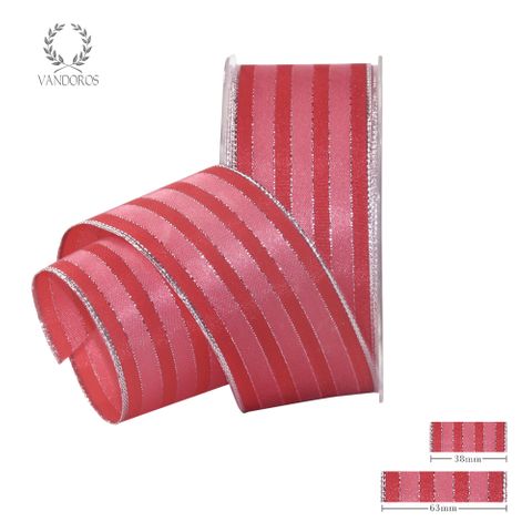 ROYAL TAFFETA WIDE STRIPE WATERMELON/CORAL