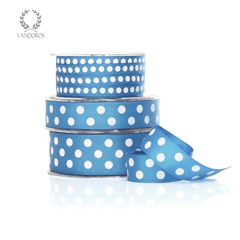 POLKA DOT GROSGRAIN FRENCH BLUE/WHITE