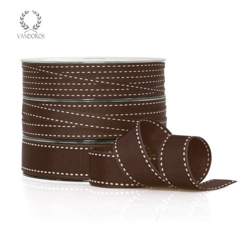 GROSGRAIN STITCH BROWN/WHITE