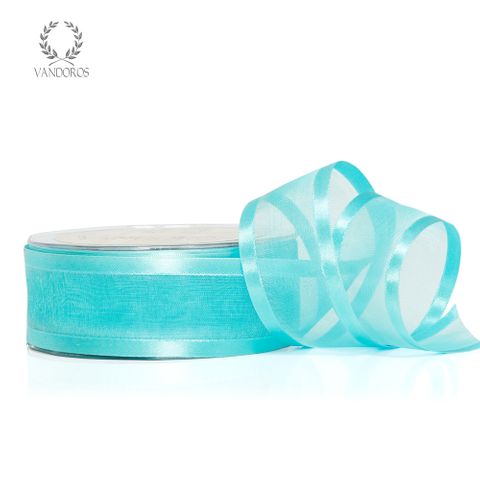 SATIN EDGE ORGANZA TEAL 38mm