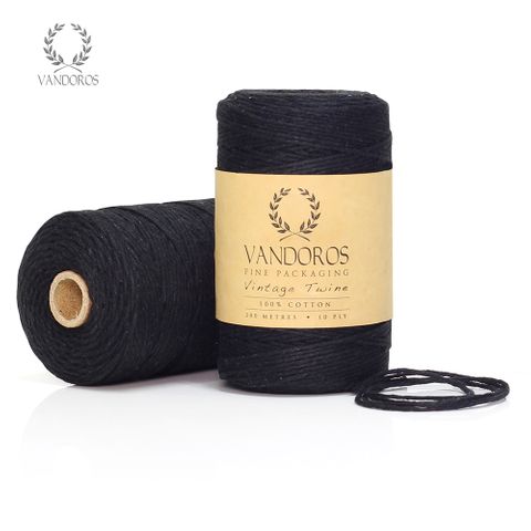 SINGLE COLOUR 10 PLY VINTAGE TWINE BLACK