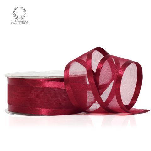 SATIN EDGE ORGANZA BURGUNDY 38mm