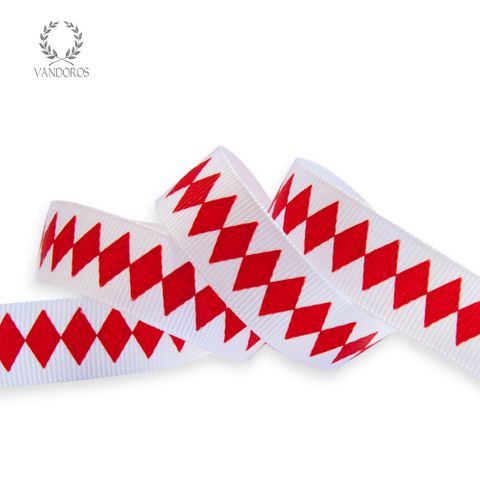 DIAMOND GROSGRAIN WHITE/RED