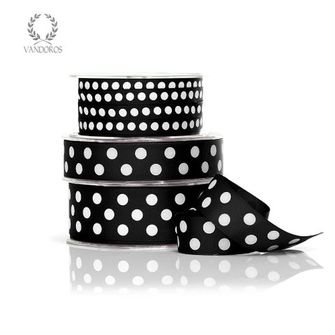 POLKA DOT GROSGRAIN BLACK/WHITE