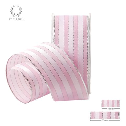 ROYAL TAFFETA WIDE STRIPE LIGHT PINK/WHITE