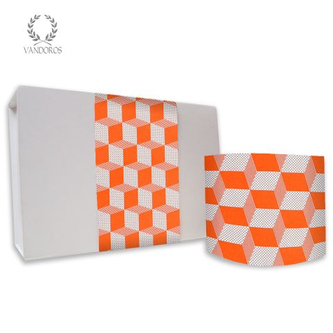 SKINNY WRAP CUBIC ORANGE/WHITE 80gsm