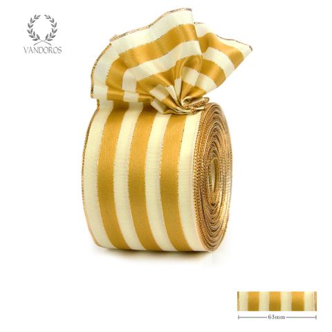 ROYAL TAFFETA WIDE STRIPE IVORY/GOLD