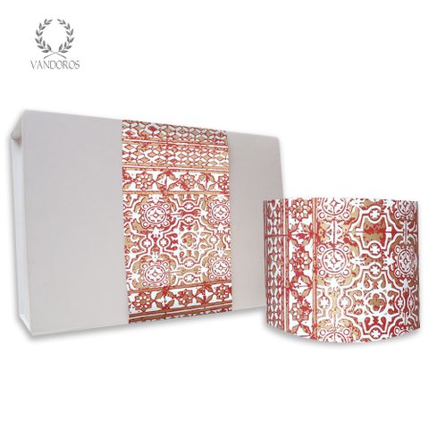 SKINNY WRAP VENEZIA UNCOATED RED/GOLD 80gsm