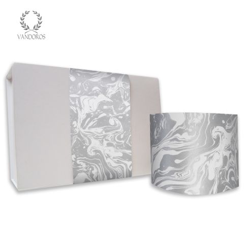 SKINNY WRAP MARBLED UNCOATED WHITE/SILVER 80gsm