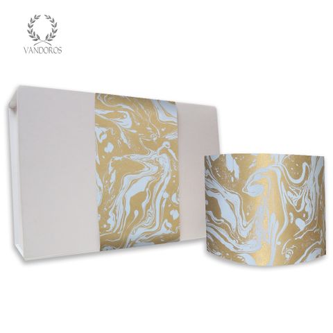 SKINNY WRAP MARBLED UNCOATED EGGSHELL BLUE/GOLD 80gsm