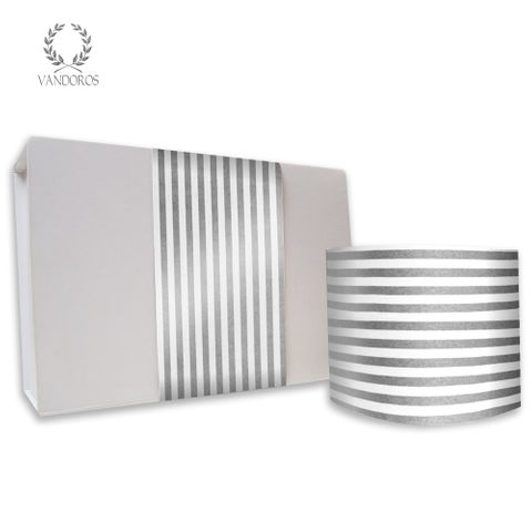 SKINNY WRAP CANDY STRIPE UNCOATED SILVER 80gsm