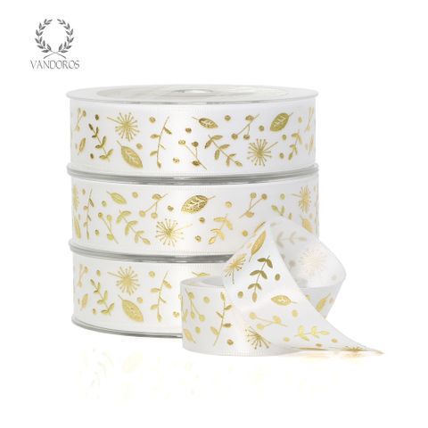 FOIL SATIN WILLOW WHITE/GOLD