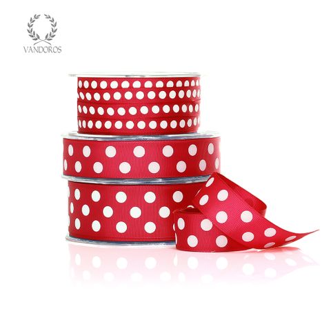 POLKA DOT GROSGRAIN RED/WHITE