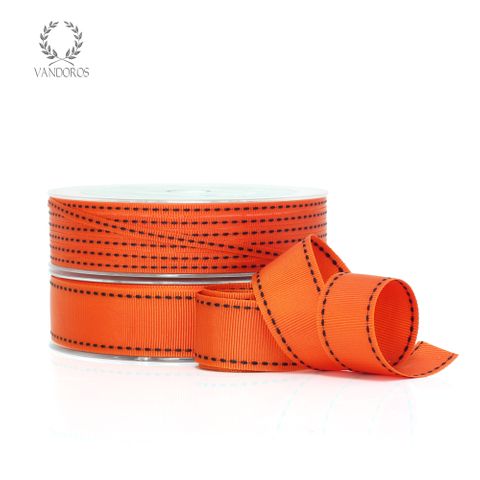 GROSGRAIN STITCH ORANGE/BLACK