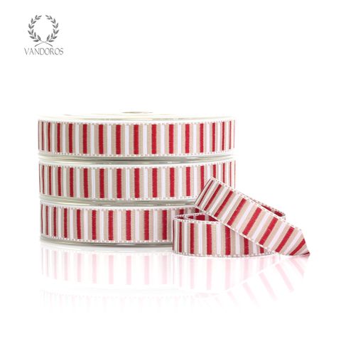 WOVEN STRIPE TAUPE/RED