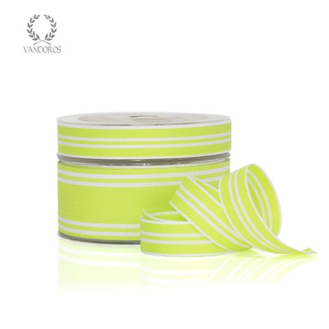 RETRO GROSGRAIN CHARTREUSE/WHITE