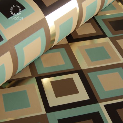 CASINO FOIL PAPER TURQUOISE/BROWN/GOLD 60gsm