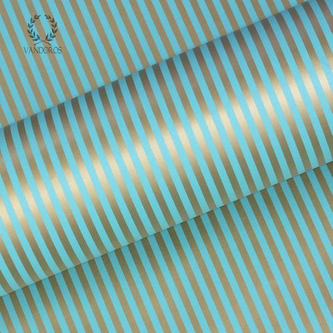 CANDY STRIPE TURQUOISE/GOLD 80gsm