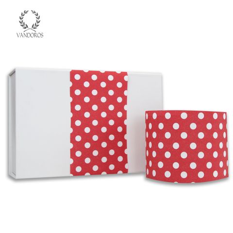 SKINNY WRAP LARGE SPOTS UNCOATED RED/WHITE 80gsm