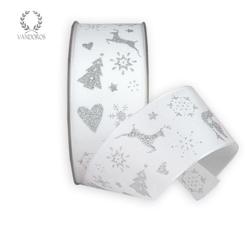 CHRISTMAS TALE PRINTED TAFFETA WHITE/SILVER